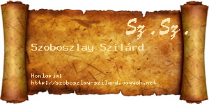 Szoboszlay Szilárd névjegykártya