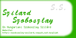 szilard szoboszlay business card